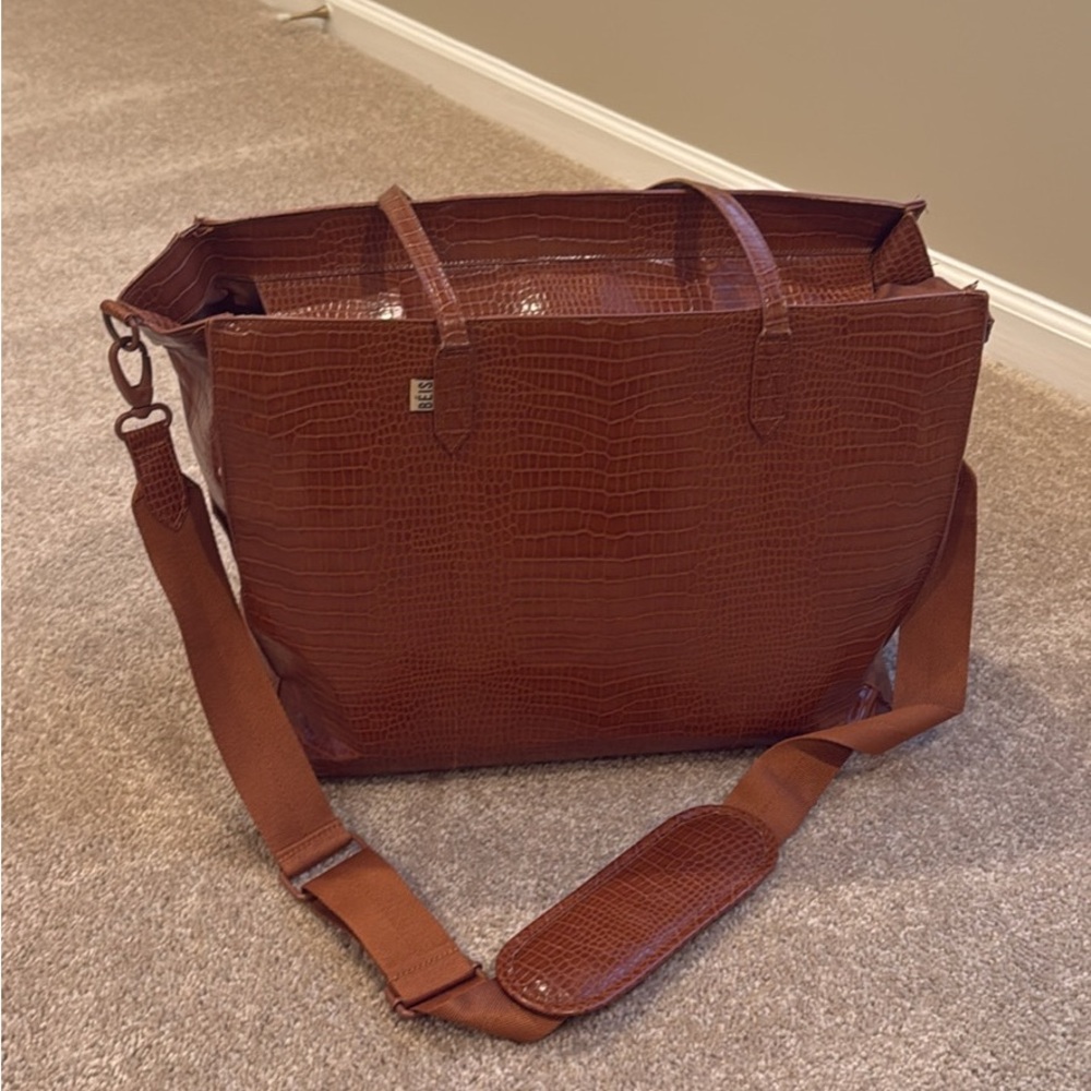 Beis The Large Work Tote in Maple Croc